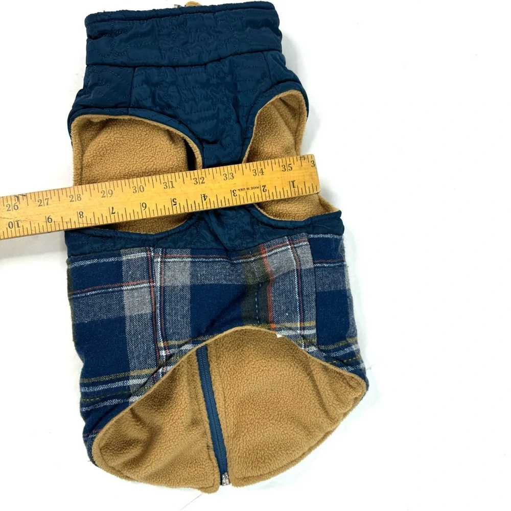 Blue Plaid Dog Vest Coat